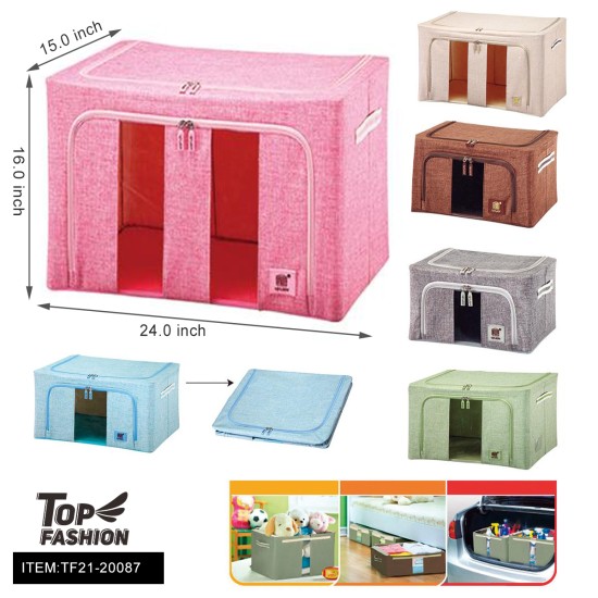 24*16*15TRANSPARENT MULTIFUNCTIONAL FOLDABLE STORAGE BOX 12PC