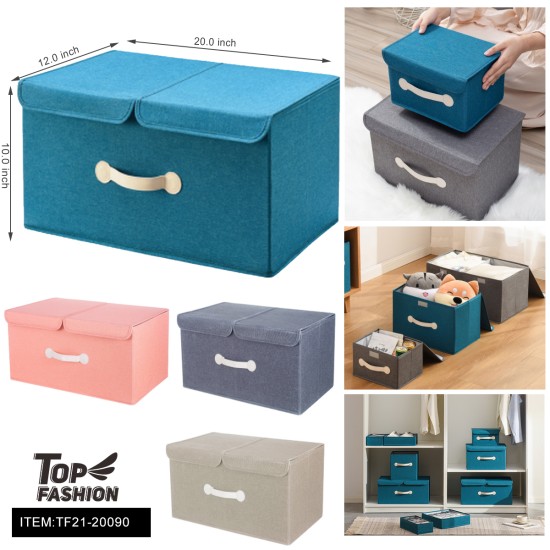 20*12*10 DOUBLE COVER STORAGE BOX 12PC/CS 4 COLORS