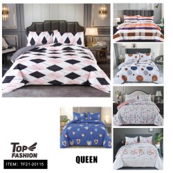 KING SIZE 4PC SET MIXED 6 COLOR PRINTED COMFORTER 6PC/CS