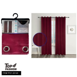 PLAIN MATTE CLOTH BRIGHT RED BLACKOUT CURTAINS 12PC/CS