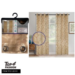 JACQUARD CAMEL BLACKOUT CURTAINS 12PC/CS