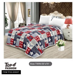 TWIN SIZE EAGLE PRINTED FLANNEL BLANKET 8PC/CS