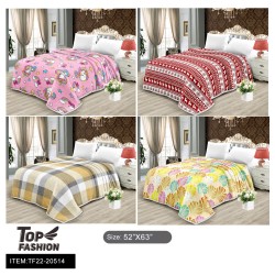 130*160CM MIXED FOUR PRINTED THROW FLANNEL BLANKET 12PC/CS