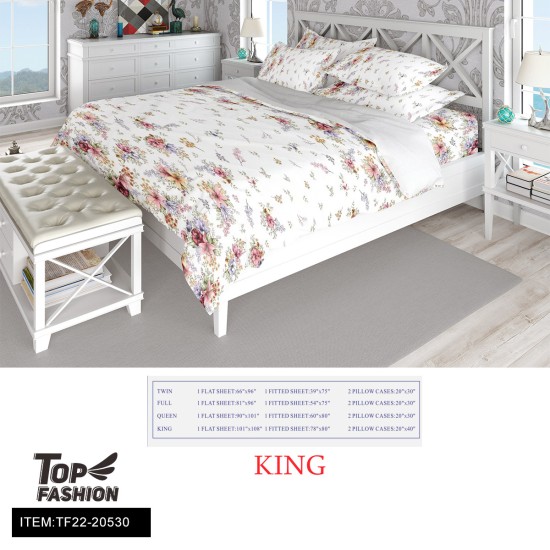 80G KING SIZE PRINTING BEDSHEET 4-PIECE SET 8PC/CS