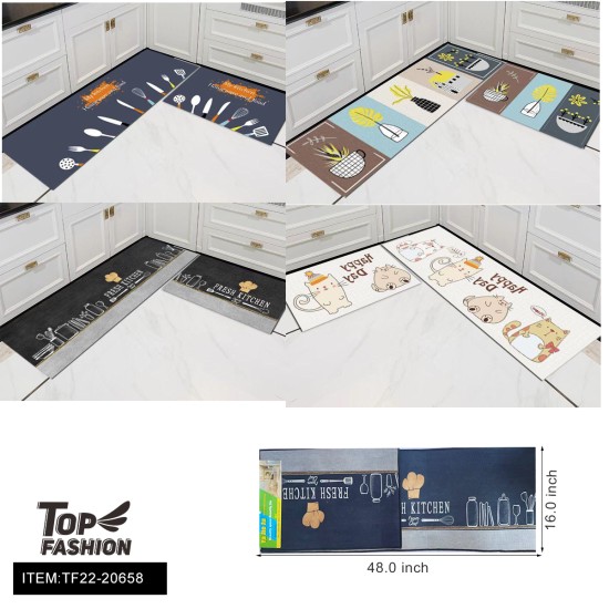 MIXED 4 POINTS BOTTOM KITCHEN 2-PIECE FLOOR MATS 12PC/CS