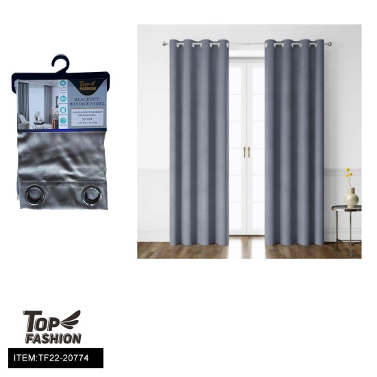 54"*84" LIGHT GRAY SINGLE SIDED BLACKOUT CURTAINS 12PC/CS