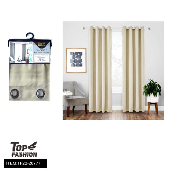 54"*84" KHAKI SINGLE SIDED BLACKOUT CURTAINS 12PC/CS