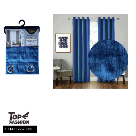 54"*84" DARK BLUE VERTICAL BLACKOUT CURTAINS 12PC/CS