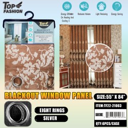 55"*84" 1200GSM BROWN EMBROIDERED BLACKOUT CURTAINS 6PC/CS
