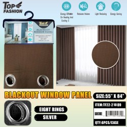 55"*84" 1100GSM COFFEE COLOR PLAID BLACKOUT CURTAINS 6PC/CS