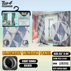 55"*84"BLUE TRIANGLE + WHITE TRIANGLE CURTAIN 12PC/CS