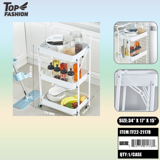 INSTALLATION FREE FOLDABLE 3-TIER PUSHABLE SHELF 1PC/CS