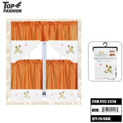 EMBROIDERY BUTTERFLY ORANGE KITCHEN CURTAINS 24PC/CS