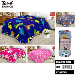 130*160CM MIXED 4TYPES OF PRINTED FLANNEL BLANKET 12PC/CS