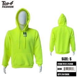 S SIZE FLUORESCENT YELLOW BRUSHED HOODIE 24PC/CS