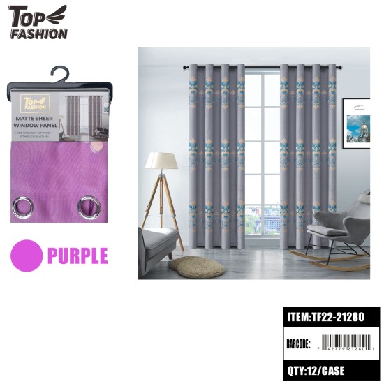 54"*84"PURPLE YARN-DYED JACQUARD BLACKOUT CURTAIN 12PC/CS