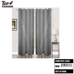 55"*84" 1200GSM DARK GRAY BABY FLEECE FABRIC CURTAIN 12PC/CS