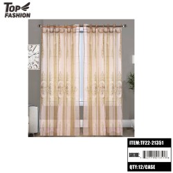 55"*84" BEIGE ROSE EMBROIDERED CURTAIN 12PC/CS