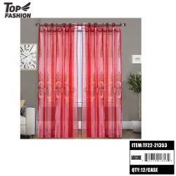 55"*84"RED ROSE EMBROIDERY CURTAIN 12PC/CS