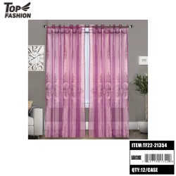 55"*84"PURPLE ROSE EMBROIDERY CURTAIN 12PC/CS