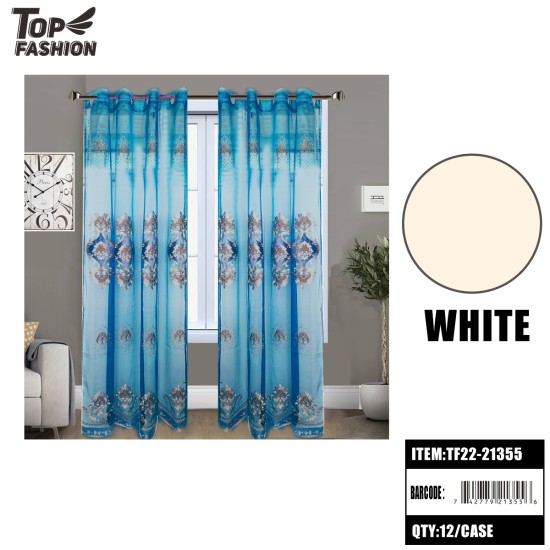 55"*84" OFF-WHITE GOLD JADE EMBROIDERED CURTAIN 12PC/CS