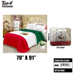 2KG QUEEN SIZE 1PLY MEXICAN FLAG MICROFIBER BLANKET 8PC/CS