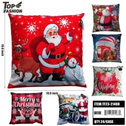 MIX 6 SINGLE-SIDED SUPER SOFT CHRISTMAS PILLOWS 24PC/CS