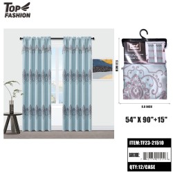 930G LIGHT GRAY EUROPEAN FLOWER BLACKOUT CURTAINS 12PC/CS