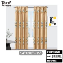 950G COFFEE EUROPEAN FLOWER BLACKOUT CURTAINS 12PC/CS