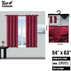54"*63" RED PATTERN BLACKOUT CURTAIN 24PC/CS