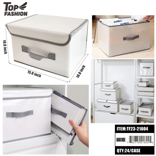 15*10*10 GRAY STORAGE BOX WITH LID 24PC/CS