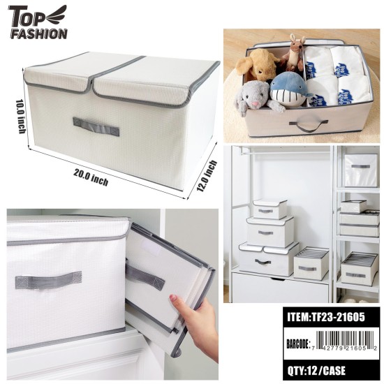 20*12*10 GRAY STORAGE BOX WITH DOUBLE LID 12PC/CS