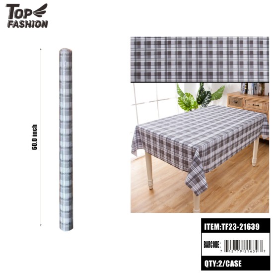 54GRAY CHECK PVC TABLECLOTH 22Y/ROLL 44Y/2ROLL/CS