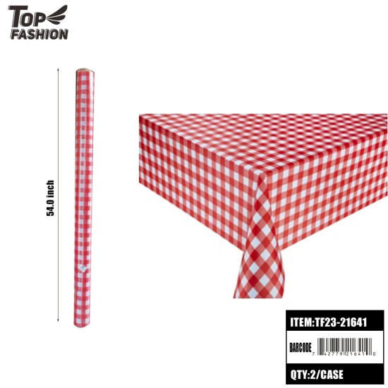 54RED CHECK PVC TABLECLOTH 22YARD/ROLL 44Y/CS