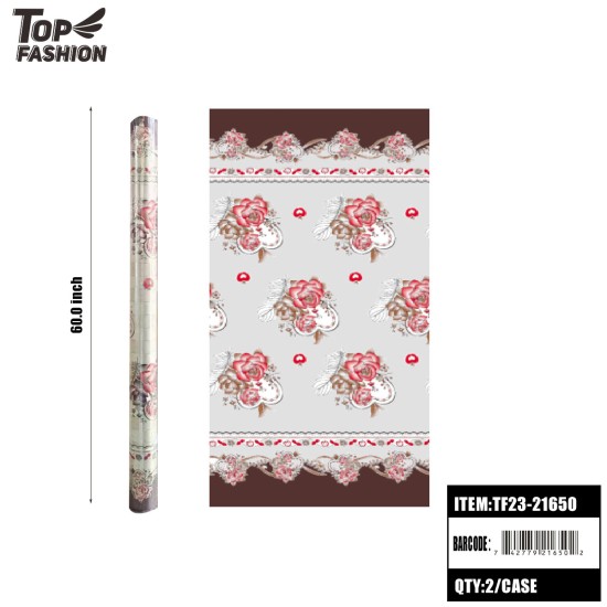 54COLORFUL ROSE PVC TABLECLOTH 22Y/ROLL 44Y/2ROLL/CS