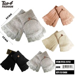 WOMENS MIXED 6 SINGLE-LAYER HALF-HAND KNITTED GLOVE 72PC/CS