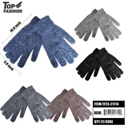 MENS MIXED 5-COLOR FLEECE KNITTED GLOVES 72PC/6DZ/CS