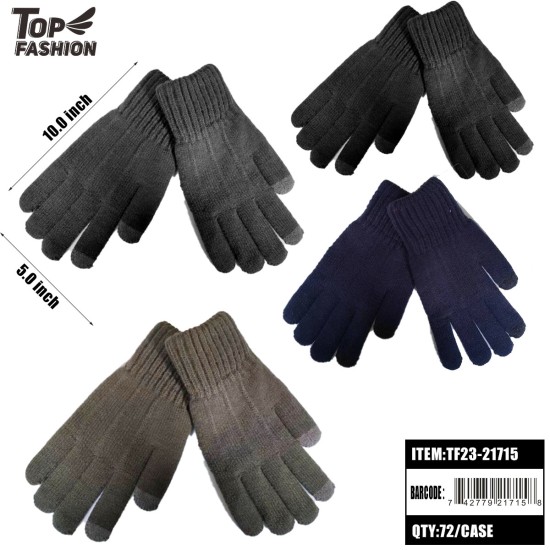 MENS MIXED 4 DOUBLE-LAYER TOUCH SCREEN KNITTED GLOVE 72PC/CS