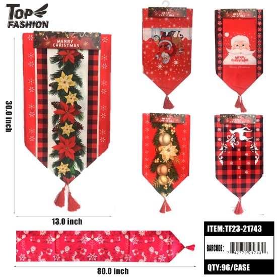 13X80  MIX 6 CHRISTMAS TABLE RUNNERS 96PC/CS