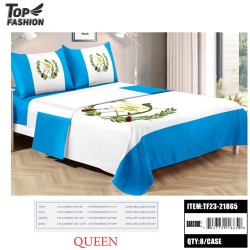 80G QUEEN SIZE GUATEMALA FLAG BED SHEET SET OF FOUR 8PC/CS
