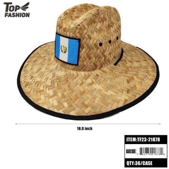 GUATEMALA FLAG STRAW HAT 36PC/CS