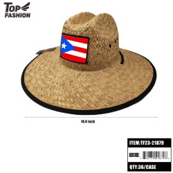 PUERTO RICO FLAG STRAW HAT 36PC/CS