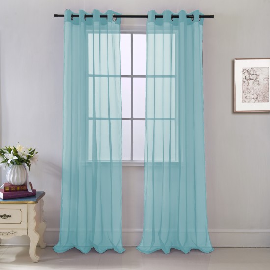 CARRIE GROMMET PANEL 84 AQUA 12PC/CS