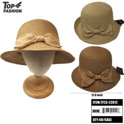 MIXED 2-COLOR BOW-KNOT CASUAL HAT 48PC/CS