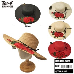 MIXED 5-COLOR ROSE HAT FOR WOMEN 48PC/CS