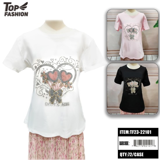 WOMENS 3-COLOR LOVE COTTON T-SHIRT 72PC/CS