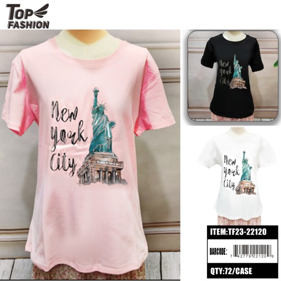 WOMENS 3COLOR NEW YORK SIL MILK T-SHIRT 72PC/CS