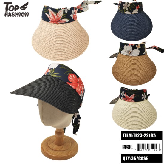 WOMENS FLORAL FABRIC HOLLOW BOTTOM HAT 5 COLOR 72PC/CS