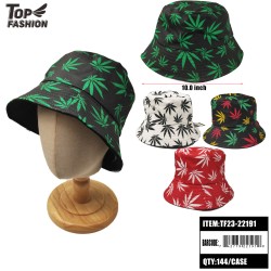 MIXED 4-COLOR COTTON AND HEMP LEAF BUCKET HAT 144PC/CS