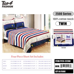 80G TWIN SIZE  STAR MOON 3-PIECE BED SHEET SET 8PC/CS